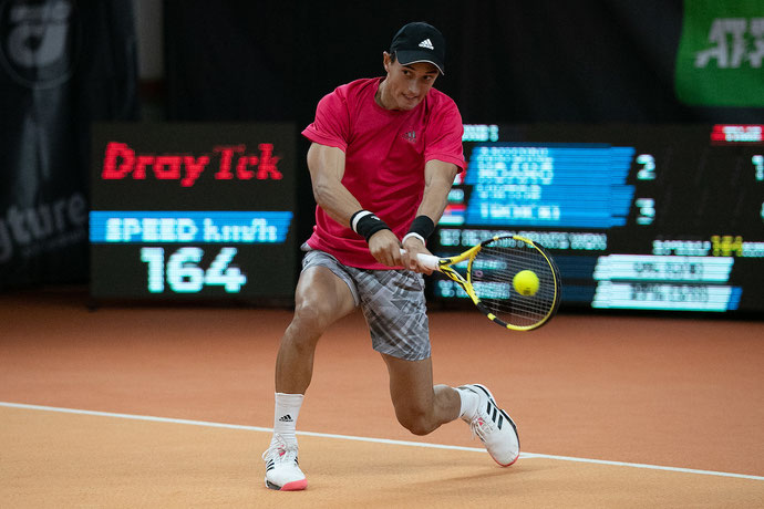 Antoine Hoang bezwang mit Viktor Troicki die ehemalige Nr. 12 der Welt; Foto: Jürgen Hasenkopf